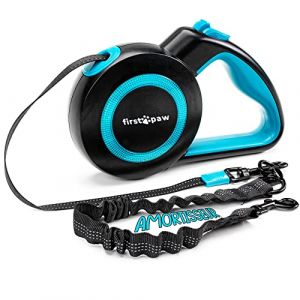 Laisse r&eacute;tractable pour chiens FIRSTPAW 5M Boutons 3 positions R&eacute;fl&eacute;chissant Extension de laisse Chien jusqu'&agrave; 20kg