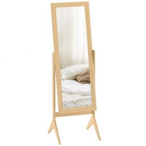 Homcom Miroir en pied - inclinaison réglable - pour dressing chambre - 47 x 46 x 148 cm - chêne