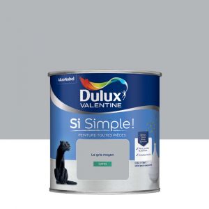 Dulux Valentine Peinture toutes pièces Si Simple ! Satin Le Gris Moyen 0,5 L