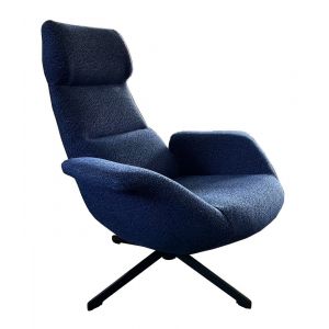 Image de Mathi Design ASTI Fauteuil confortable en tissu bleu