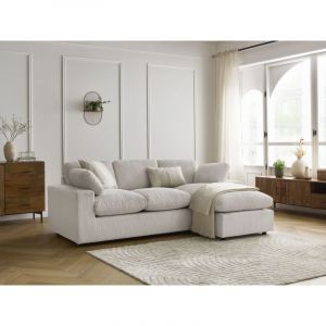 Bobochic Canapé d'angle compact réversible BELAIR velours côtelé