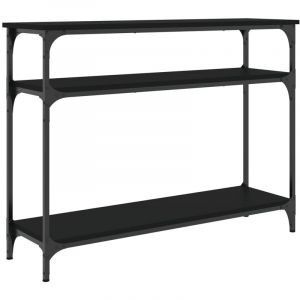 VidaXL Table Console, Table d'Appoint avec Pieds, Bout de Canapé avec Rangement, Meuble d'Entrée Salon Couloir, Industriel, Noir Bois d'Ingénierie