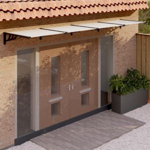 VidaXL Auvent de porte Noir et transparent 396x90 cm Polycarbonate