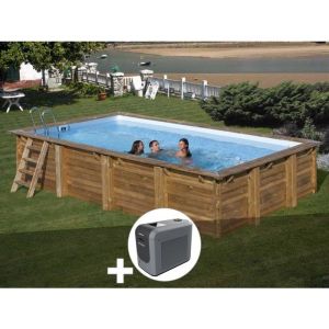 Gre Kit piscine bois Evora 6,20 x 4,20 x 1,33 m + Poolican