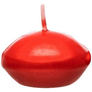 Ruedelafete Set de 6 bougies FLOTTANTES, Rouge métallisé