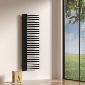 [neu.haus] - Radiateur s&egrave;che-serviettes 50 mm Kviteseid acier 146 x 45 cm noir