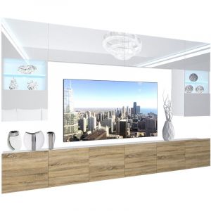 Belini - Unité Murale tv nex i Ensemble Muebles de Salon Complet i Ensemble Meuble tv avec Illumination led i Dimensions: 300 x 180 x 36 cm i Coleur: