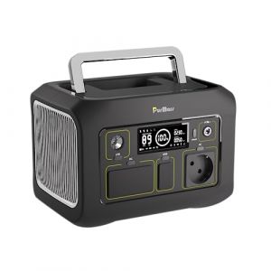 PurMars Portable Power Station, 300W Max 500W 288Wh, AC 230V Solar Storage, USB-D60W, LED Flashlight, Lifepo4 Solar Bank, for Campin