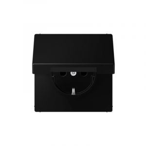 Prise à clapet rétro ls noir mat (référence : Jung LS1520BFKLSWM)