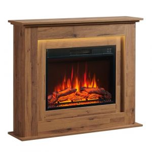 Cheminée électrique - BALDERIA - Finn - 2000 W - Effet flamme 3D - Éclairage LED 13 couleurs