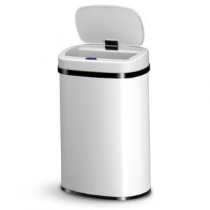 Poubelle automatique / Poubelle &agrave; d&eacute;chets / Poubelle &agrave; d&eacute;tecteur - 50 litres - Blanc - Rectangle