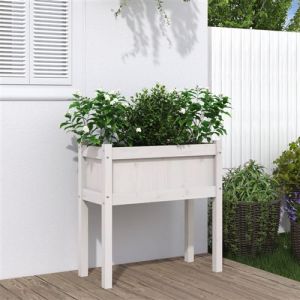 VidaXL Jardini&egrave;res avec pieds blanc 70x31x70 cm bois de pin massif