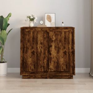 Image de VidaXL Buffet chêne fumé 80x34x75 cm bois d'ingénierie