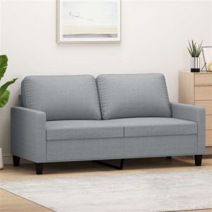 Image de VidaXL Canap&eacute; &agrave; 2 places Gris clair 140 cm Tissu 359163