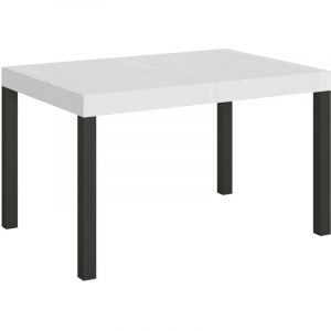 Table extensible Everyday plateau fr&ecirc;ne blanc 90x130 allong&eacute; 234 structure anthracite