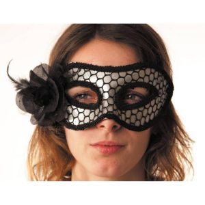 Ruedelafete Masque carnaval argent résille