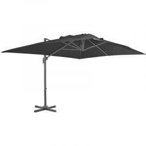 VidaXL Parasol déporté avec mât en aluminium 4x3 m Noir