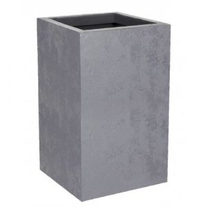 Eda Plastiques Pot carré haut Basalt'UP - 36 L - gris béton