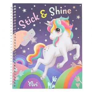 Depesche 12472 Ylvi-Livre de coloriage Stick & Shine, 24 Pages avec de Superbes Motifs de Licornes et de créatures Magiques, à colorier et à décorer