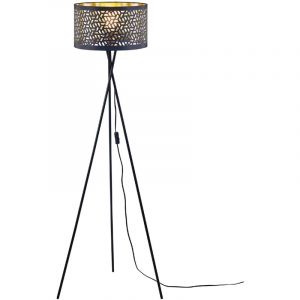 Lampadaire industriel en noir 140 cm