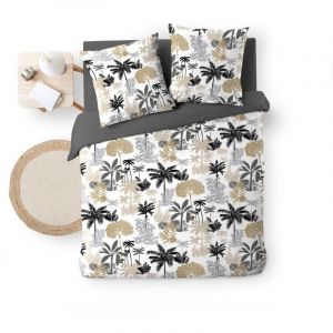 Housse de couette 240 x 220 cm Scarlett Gris + 2 taies Polycoton