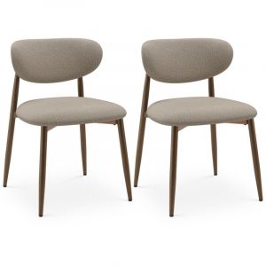 Chaise-Lot de 2 Chaises -Chaise de Salle à Manger, Design Vintage, Chaise Idéales pour Cuisine et Salle à Manger-marron - Colamy