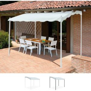 Gazebo 3x2 mètres pour jardin en acier entrée bar et hôtel Pergola | Blanc