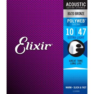 Image de Elixir CEL 11000 Corde pour Guitare acoustique polyweb XL 10-47