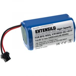 EXTENSILO Batterie compatible avec Bagotte BG600, BG700 robot électroménager bleu (3400mAh, 14,4V, Li-ion)