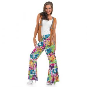 Fun Shack Pantalon Hippie Femme, Vetement Hippie Femme, Pantalon Sarouel Adulte, Deguisement Annee 70 Adulte, Deguisement Carnaval, Costume Halloween XXL