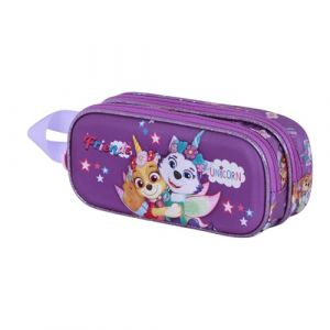 Karactermania Paw Patrol La Pat' Patrouille Magic-Trousse 3D Double, Lilas, 22 x 10 cm