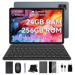 Tablette Tabwee T20 10,1" HD+ 8 Go/256 Go 5000 mAh Android 15 Gris + Pack d'accessoires