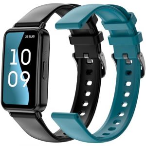SPC Bracelet d'activit&eacute; DUO FIT Bluetooth AMOLED Argent Noir Turquoise 8 jours Appels 100 sports