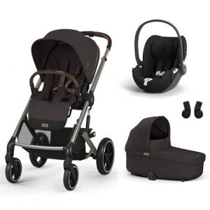 CYBEX - Poussette Trio Balios S Lux + Si&egrave;ge auto Cloud T Comfort + Nacelle Cot S Lux Chocolate Brown