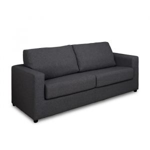 Italian Spirit Canap&eacute; convertible ALPHA ouverture express en tissu - gris fonc&eacute; - matelas 14 cm