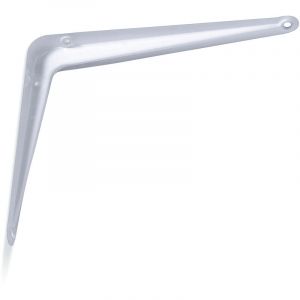 Amig - Lot de 10 Équerres d'étagère murale | Console pour étagère | Support étagère en Acier | Coleur: Blanc | Dimensions: 450 x 400 | Poids max.: 35 kg