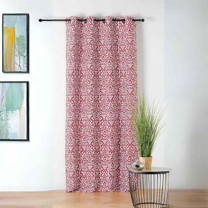 LINDER Rideau motifs ethniques rouge 140x240cm