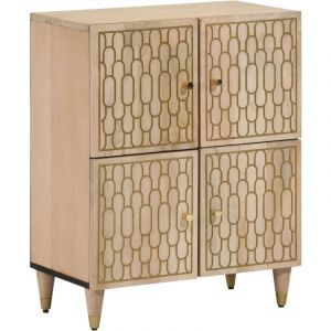 VidaXL Armoire latérale 60x33x75 cm bois massif de manguier, armoire, armoire de rangement, armoire console, placard, buffet de salon