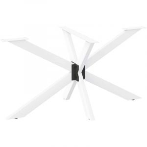 VidaXL Pied de table à manger forme d'araignée blanc 120x68x(72-73) cm