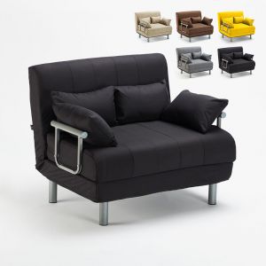 Le Roi du Relax Canapé lit convertible en tissu Deborah Twin, Couleur: Noir