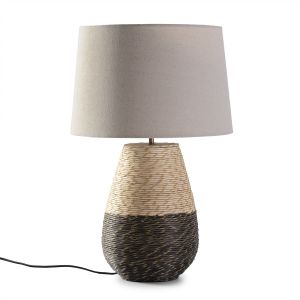 Lampe &agrave; poser Botan en rotin naturel, diam&egrave;tre 40,5 cm - Rotin