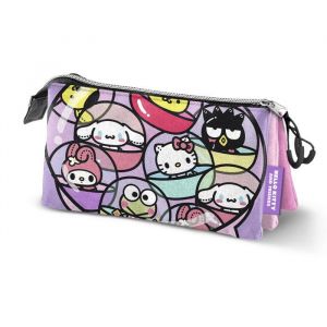 Karactermania Sanrio Hello Kitty Gashapon-Trousse Triple, Rose, 23 x 11 cm