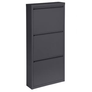 Bizzotto Eyvin Shoe Rack | Trois compartiments | Noir | 50x15x106 cm