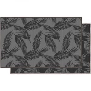 Image de Homemaison Tapis Déco Réversible "Copalme" 50x80cm Gris & Noir