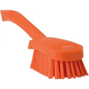 Vikan Hygiene 4192-7 Washing brush,short handle, orange, stiff, 270mm /10