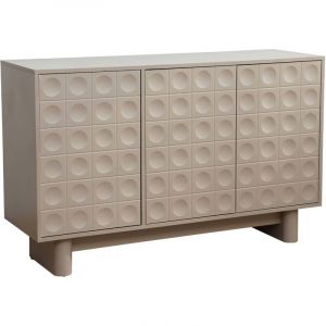 Oviala Buffet 3 portes moderne rectangulaire L124 cm beige