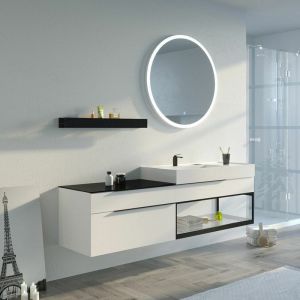 Image de Distribain Meuble de salle de bain Eleganzza 1800 Blanc - Blanc