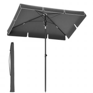 Songmics Parasol 180 x 125 cm protection solaire upf 50+ inclinable gris