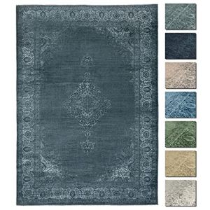 Vintage Tapis Salon Poils Courts Anthracite 195 X 280 cm, Kelim Tapis Berbere Lavable, Tapis Ethnique
