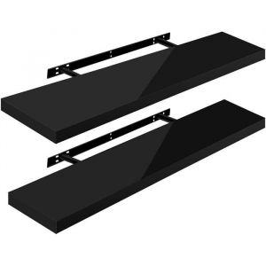 2 x Étagère Murale. Tablette Murale Panneau de Bois. Étagère Flottante. Étagère à Livres. 100x22.9x3.8cm. Nior RG9482sz-2 - Woltu